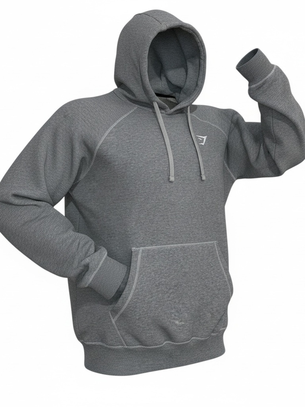 Gymshark Light Grey Pullover Hoodie. Size Medium